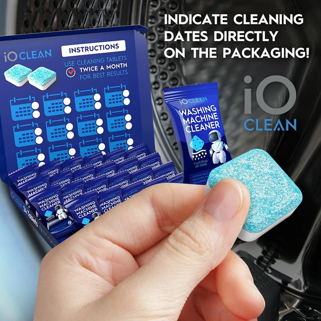 Alt view image 4 of 7 - iO CLEAN Washing Machine Cleaner Descaler Tablets, 24 Count |1 Year Supply