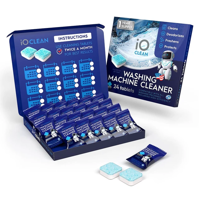 Alt view image 2 of 7 - iO CLEAN Washing Machine Cleaner Descaler Tablets, 24 Count |1 Year Supply