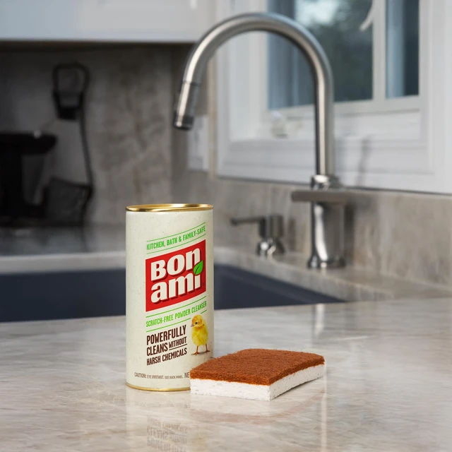 Alt view image 5 of 5 - BON AMI Powder Cleanser for Kitchens & Bathrooms - All Types of Surfaces, Cleans Grime & Dirt, Polishes Surfaces, Absorbs Odors (Single 1 Pack)