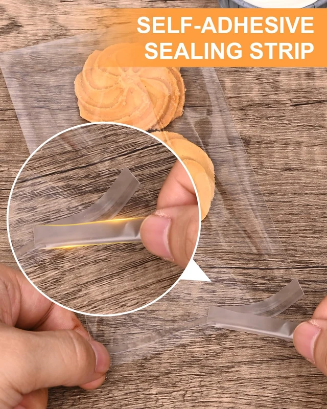 Alt view image 7 of 7 - 300 Pcs Self Adhesive Cookie Bags, 4x6in Sealing Cellophane Bags