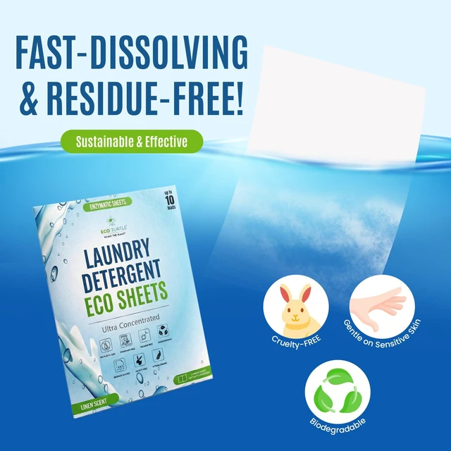 Alt view image 2 of 6 - Eco-Friendly Travel Size Laundry Detergent Sheet 10 Load Ultra Concentrated
