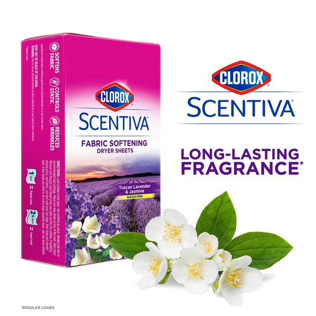 Alt view image 3 of 6 - Clorox Scentiva Dryer Sheets, Tuscan Lavender & Jasmine, 40 Count