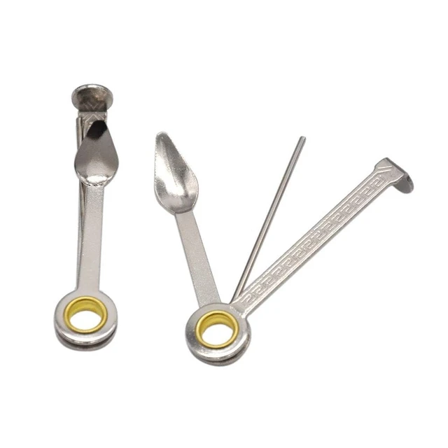 Alt view image 4 of 4 - 3-In-1 Pipe Scraper Set for Tobacco Pipe Folding Cleaning Ashtray Accessories, silver