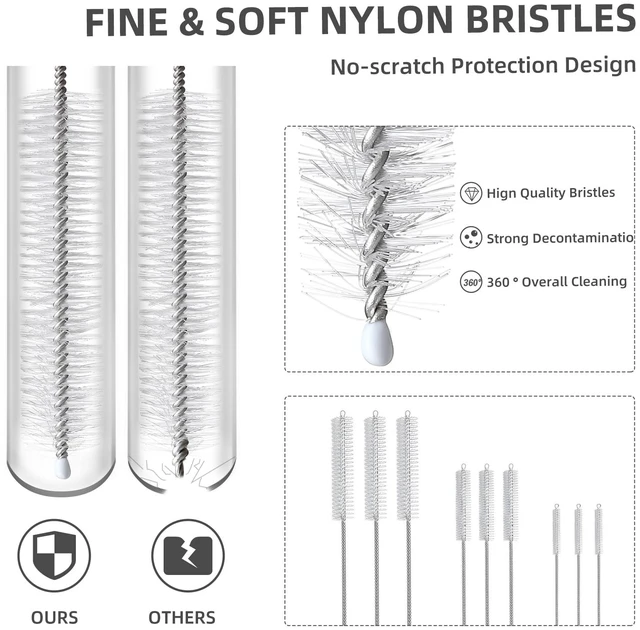Alt view image 4 of 7 - 9-Piece Straw Cleaner Brush Kit - for Stanley Mug 40, 30, 20 oz, (3-Size) Extra Long Pipe Cleaners, Straw Cleaning Brush for Tumbler, Sippy Cup, Bottle and Tube