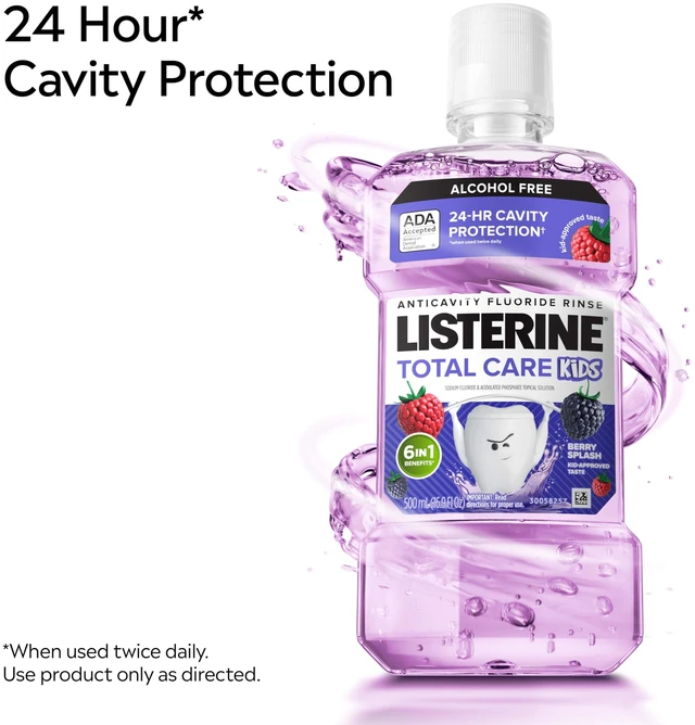 Alt view image 4 of 6 - Listerine Total Care Kids Mouthwash, Berry, 16.9 fl. oz/500 mL