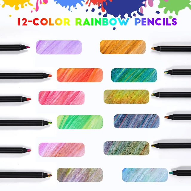 Alt view image 5 of 6 - Stocking Stuffers for Kids 12 Colored Rainbow Pencils for Teen Girl Boys