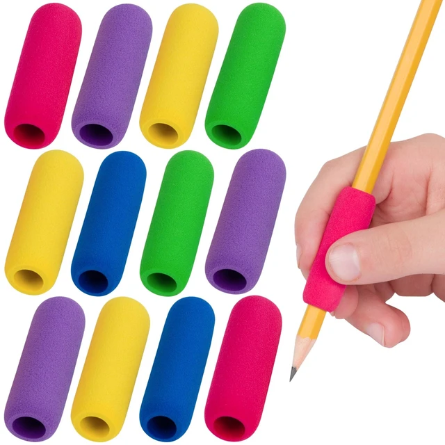 Main image of The Pencil Grip The Classics Soft Foam Pencil Grips, Ergonomic Writing Aid For Lefties And Righties, 1.5 Inch Long, Assorted Colors, 12 Count - TPG-16412