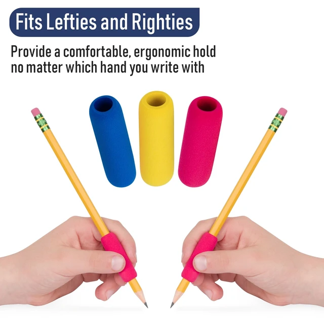 Alt view image 5 of 7 - The Pencil Grip The Classics Soft Foam Pencil Grips, Ergonomic Writing Aid For Lefties And Righties, 1.5 Inch Long, Assorted Colors, 12 Count - TPG-16412