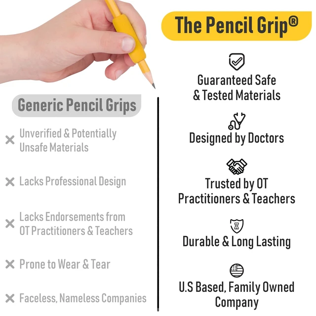 Alt view image 4 of 7 - The Pencil Grip The Classics Soft Foam Pencil Grips, Ergonomic Writing Aid For Lefties And Righties, 1.5 Inch Long, Assorted Colors, 12 Count - TPG-16412