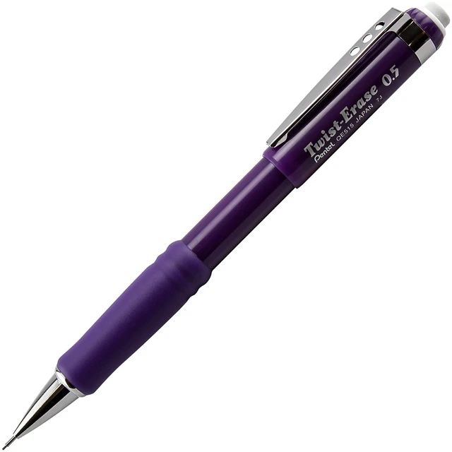 Main image of Pentel Automatic Pencil with Twist Eraser, 0.5 mm, Violet (PENQE515V)