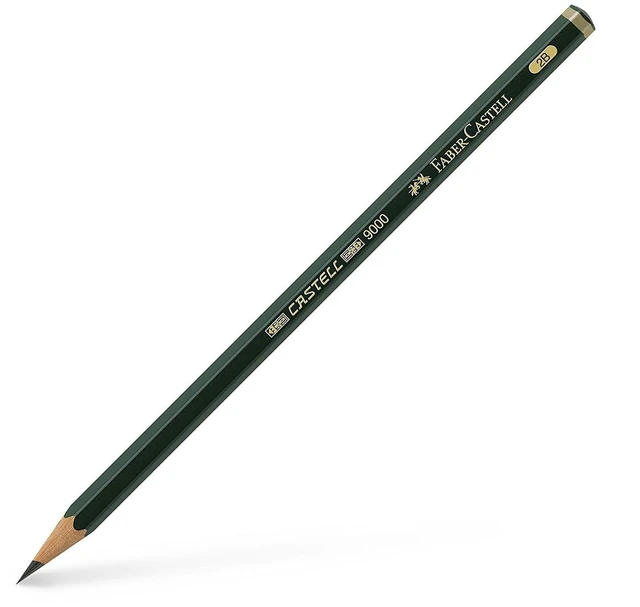 Main image of Faber-Castell Miscellaneous Castell 9000 Graphite Pencil, Pencil, 2B, for Art, Craft, Drawing, Sketching, Home, School, University, Colouring