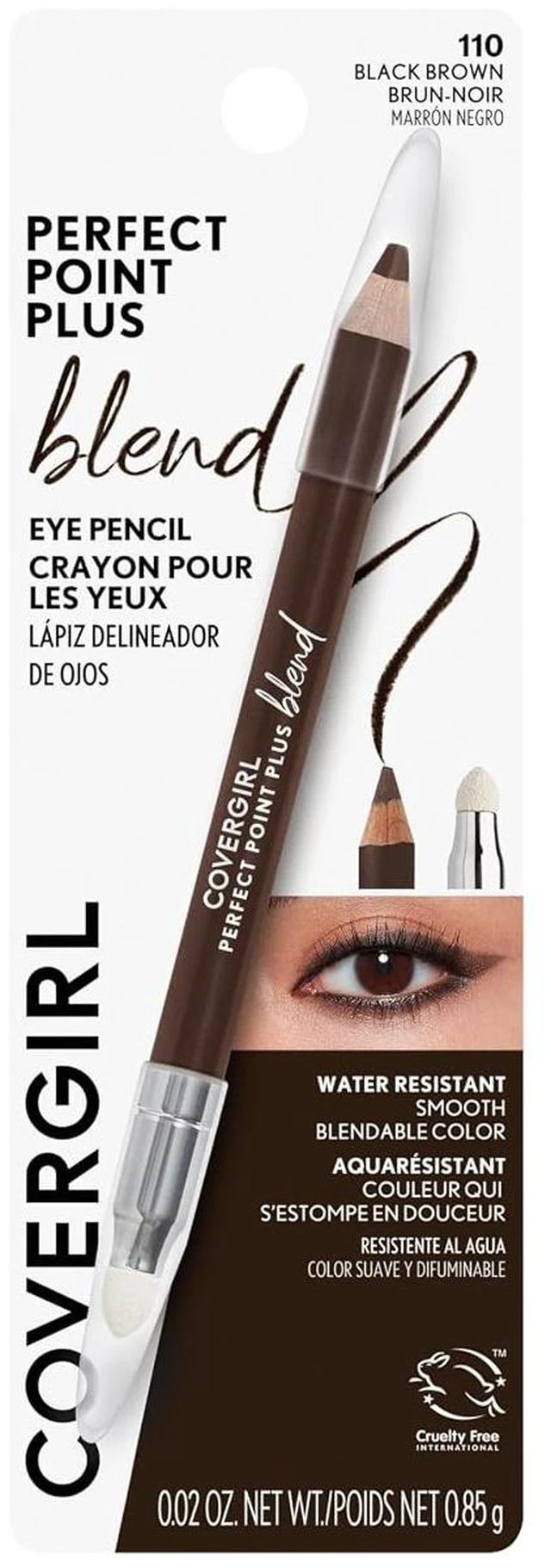 Main image of COVERGIRL Perfect Point Plus Blend Eye Pencil, Black Brown