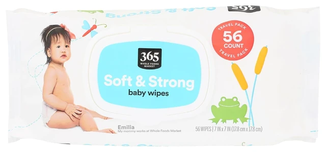 Main image of 365 by Whole Foods Market, Soft & Strong Disposable Baby Wipes, Fragrance-Free, 56 Count