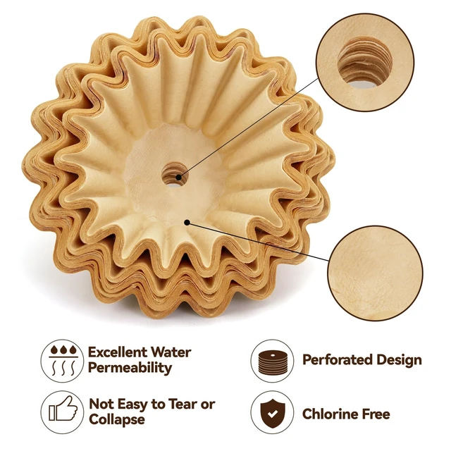 Alt view image 3 of 7 - 150 Pcs Perforated Coffee Filters for Farberware Coffee Percolator 4 Cup