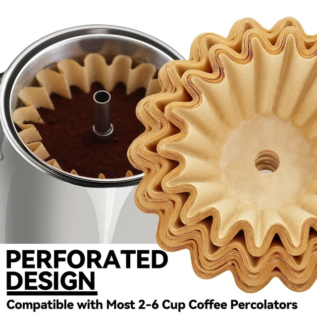 Alt view image 6 of 7 - 150 Pcs Perforated Coffee Filters for Farberware Coffee Percolator 4 Cup