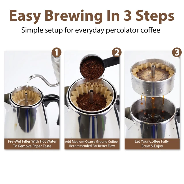 Alt view image 2 of 7 - 150 Pcs Perforated Coffee Filters for Farberware Coffee Percolator 4 Cup
