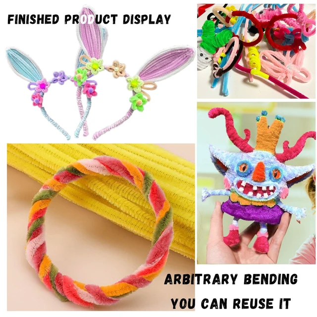 Alt view image 3 of 6 - 200 Pcs Pipe Cleaners Craft Bulk, 20 Colors Pipe Cleaner, Chenille Stems