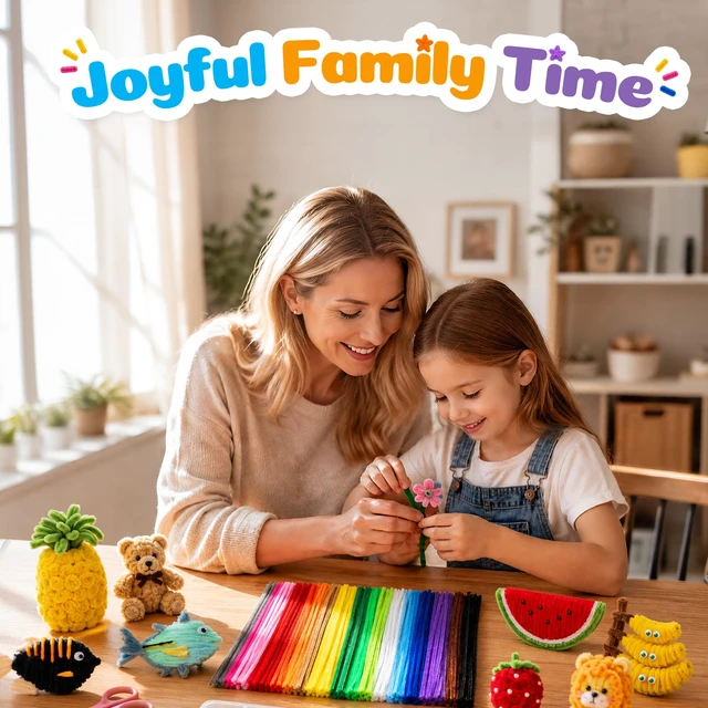 Alt view image 5 of 6 - Caydo 200PCS Thick Pipe Cleaners Craft, 20 Colors Chenille Stems