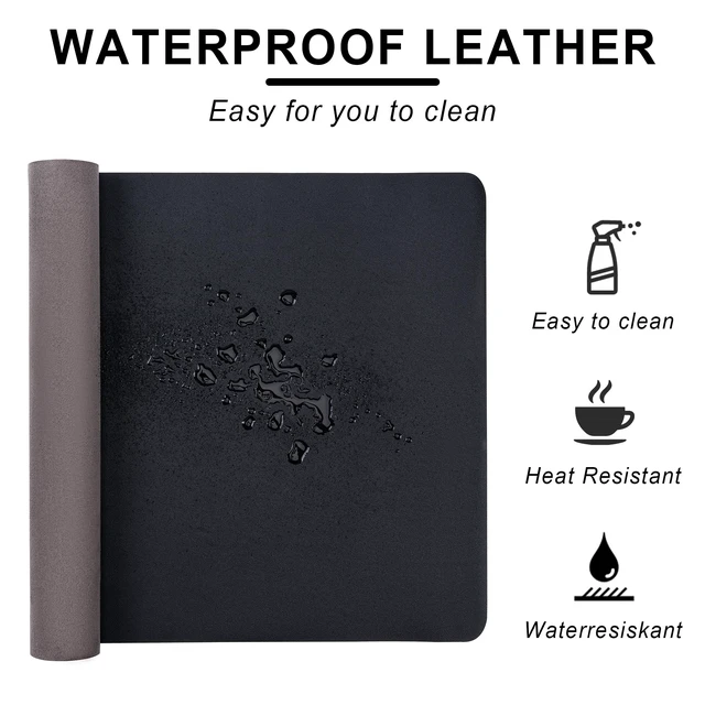Alt view image 4 of 7 - Leather Desk Pad Protector,Non-Slip Desk Pad(Black, 23.6" x 13.7")