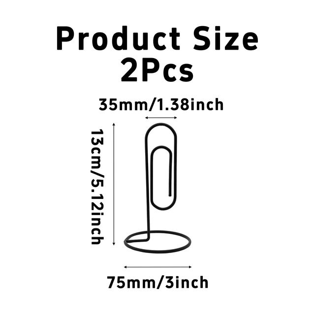 Alt view image 2 of 7 - 2PCS Desk Paper Clip Memo Holder Stand, Office Note Organizer, Table Card Photo Stand, Desktop Accessory for Letter, Bill, Document Storage, Message Display, Home and Office Use Black