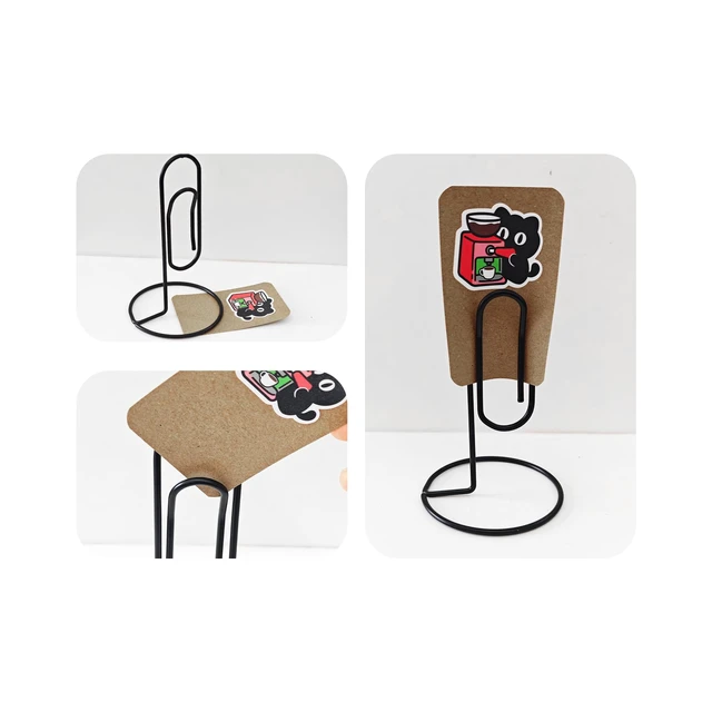 Alt view image 4 of 7 - 2PCS Desk Paper Clip Memo Holder Stand, Office Note Organizer, Table Card Photo Stand, Desktop Accessory for Letter, Bill, Document Storage, Message Display, Home and Office Use Black