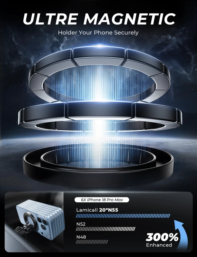 Alt view image 2 of 6 - Lamicall for MagSafe Car Mount Vent 20 Super Magnets Accessories for iPhone