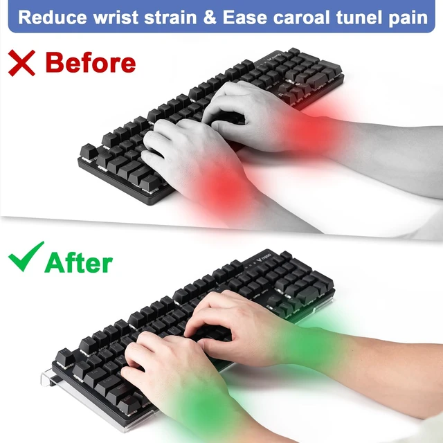 Alt view image 4 of 6 - Clear Acrylic Tilted Computer Keyboard Holder for Ergonomic Typing
