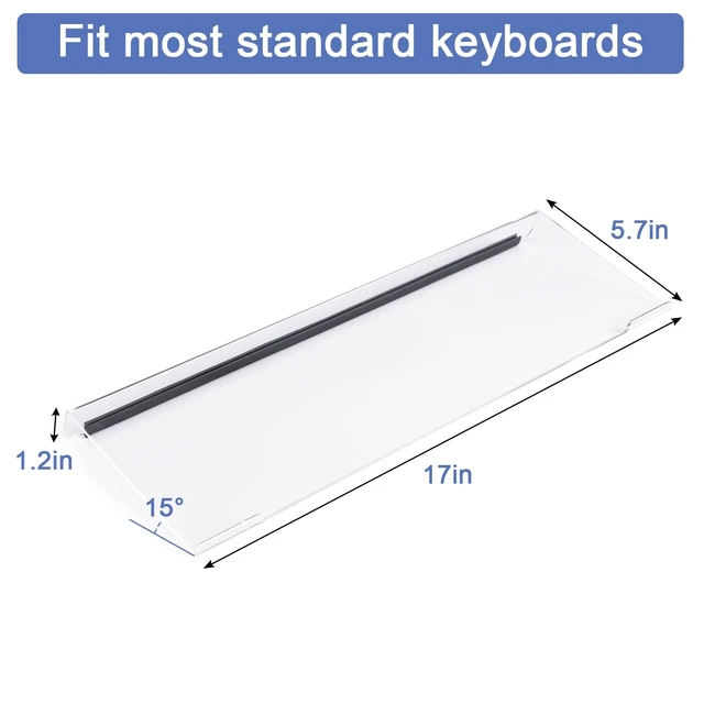 Alt view image 2 of 6 - Clear Acrylic Tilted Computer Keyboard Holder for Ergonomic Typing