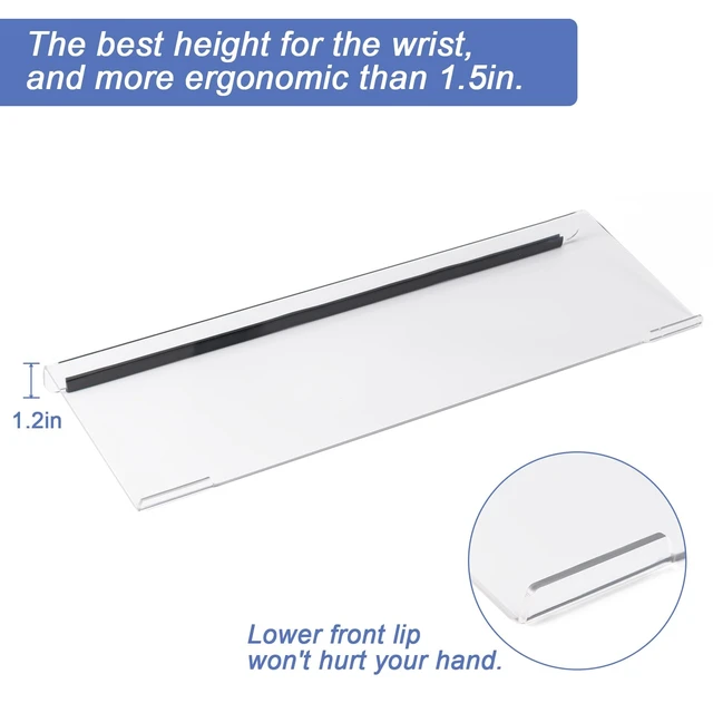 Alt view image 3 of 6 - Clear Acrylic Tilted Computer Keyboard Holder for Ergonomic Typing