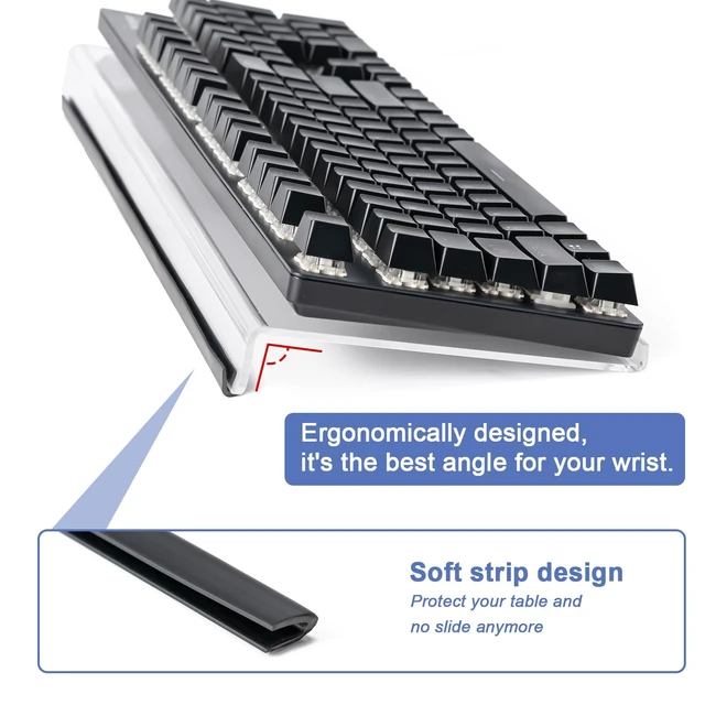 Alt view image 6 of 6 - Clear Acrylic Tilted Computer Keyboard Holder for Ergonomic Typing