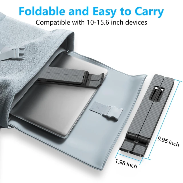 Alt view image 6 of 6 - Adjustable Laptop Stand, Portable Laptop Riser for Desk