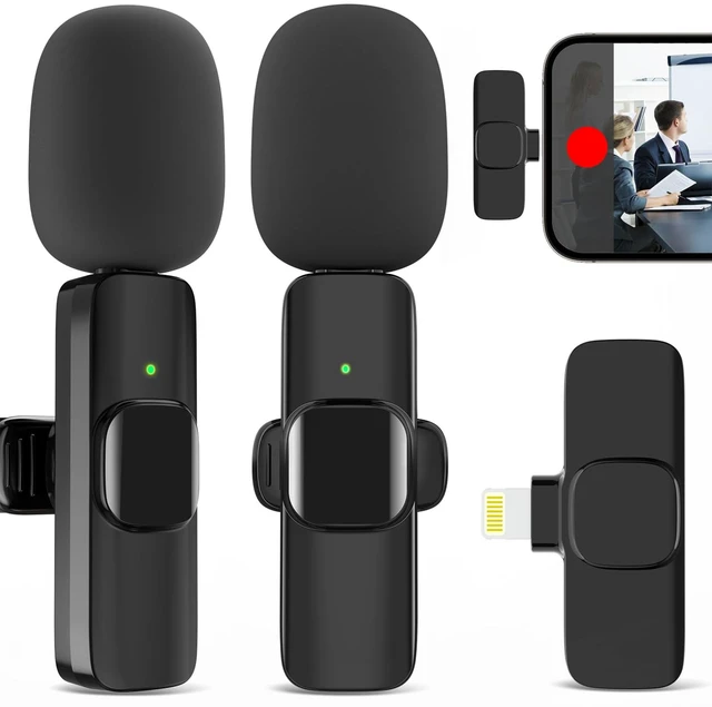 Main image of JUDKIOM 2 Pack Wireless Lavalier Microphone, Professional Lapel Mics, Wireless Mic Plug-Play, Lapel Microphone for Video Recording Interview Vlog YouTube TikTok(for iPhone 14 and Below)