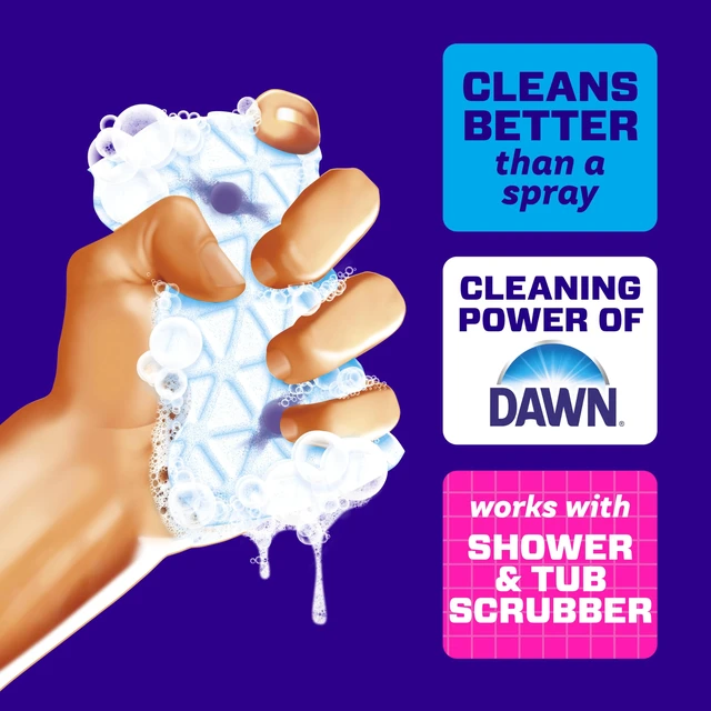 Alt view image 4 of 6 - Mr. Clean Magic Eraser Sponge, Bathroom, Shower, Tub Cleaner, Soap Scum Remover, Bathroom Cleaning Supplies, Dawn Cleaning Power with Lavender Scent, Shower & Tub, 6ct