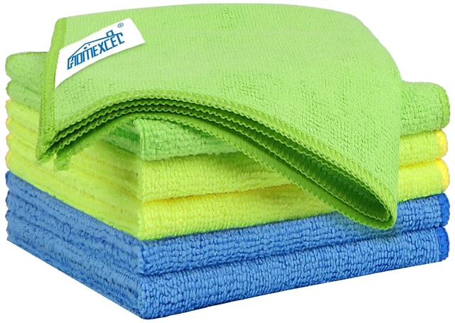 Main image of HOMEXCEL Microfiber Cleaning Cloth 6 Pack, 12.5 x 12.5 Inch Microfiber Towels for Cars, Ultra Absorbent Cleaning Rags, Lint Free Cleaning Towels for Household, Kitchen, Window, and Car, Multicolor