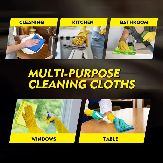 Alt view image 5 of 6 - HOMEXCEL Microfiber Cleaning Cloth 6 Pack, 12.5 x 12.5 Inch Microfiber Towels for Cars, Ultra Absorbent Cleaning Rags, Lint Free Cleaning Towels for Household, Kitchen, Window, and Car, Multicolor