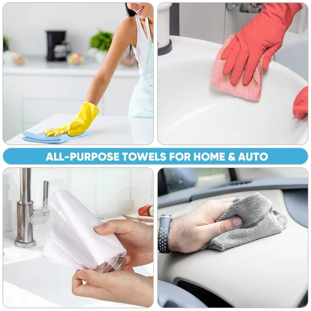 Alt view image 4 of 6 - AIDEA Microfiber Cleaning Cloth Roll-55 Sheets, Pink Towels, 11×9"