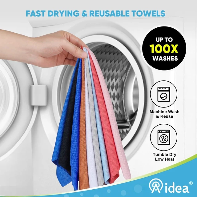 Alt view image 6 of 6 - AIDEA Microfiber Cleaning Cloth Roll-55 Sheets, Pink Towels, 11×9"