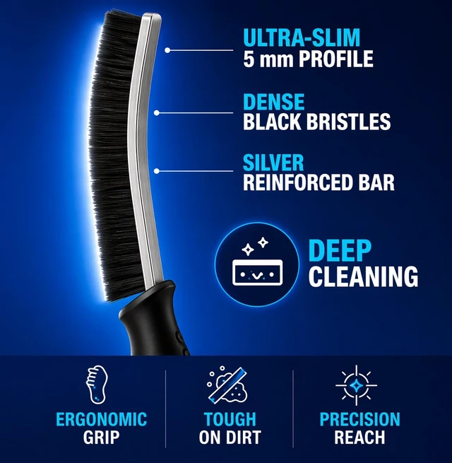 Alt view image 7 of 7 - Cadley Cleaning Brush Set of 6, Cleaning Brushes for Household Use, Grout Cleaner Brush with Long Handle, Gap Cleaning Tool, Hard Bristle Brushes for Bathroom, Kitchen & Home Essentials
