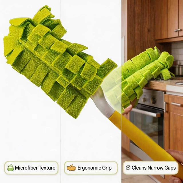Alt view image 2 of 6 - 5 PCS Reusable Fleece Duster Refills, Washable Pads with Handle for Swiffer