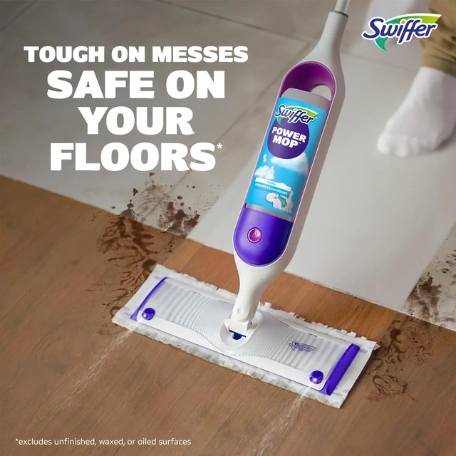 Alt view image 3 of 6 - Swiffer PowerMop Liquid Floor Cleaner Refills, Solution for Power Mop, Fresh Scent, 2 Count Mopping Fluid Replacement Bottle, Spray Mops Cleaning Juice, No Bucket Needed, Multi-Surface and Wood