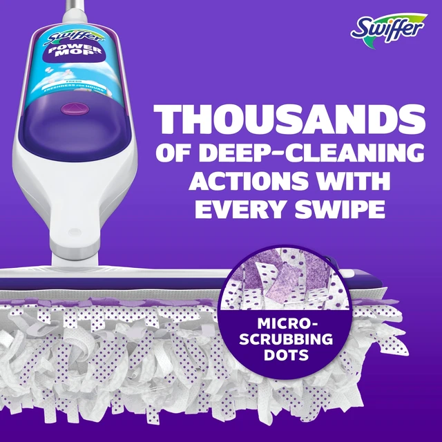 Alt view image 5 of 6 - Swiffer PowerMop Liquid Floor Cleaner Refills, Solution for Power Mop, Fresh Scent, 2 Count Mopping Fluid Replacement Bottle, Spray Mops Cleaning Juice, No Bucket Needed, Multi-Surface and Wood