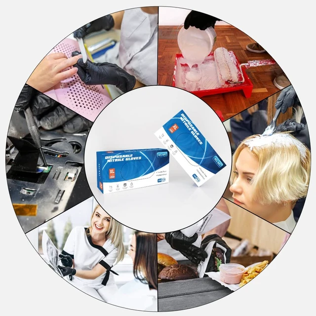 Alt view image 5 of 5 - AGAG Nitrile Gloves Black Cooking Gloves 100PCs 5mil Ultra Strong Cleaning Gloves, Powder & Latex Free For Daily Use