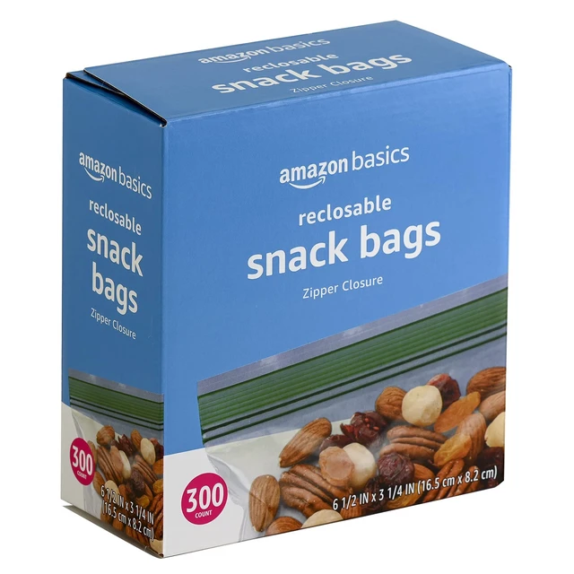 Alt view image 3 of 4 - Amazon Basics Reclosable Food Storage Snack Bags, 300 Count