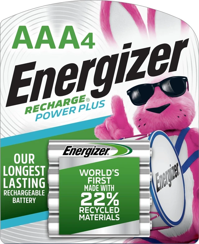 Main image of Energizer Power Plus Rechargeable AAA Batteries (4 Pack), 800mAh Triple A Batteries