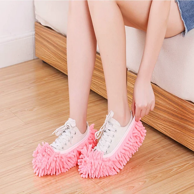 Alt view image 5 of 5 - Tamicy Mop Slippers Shoes 5 Pairs (10 Pieces) - Microfiber Cleaning House