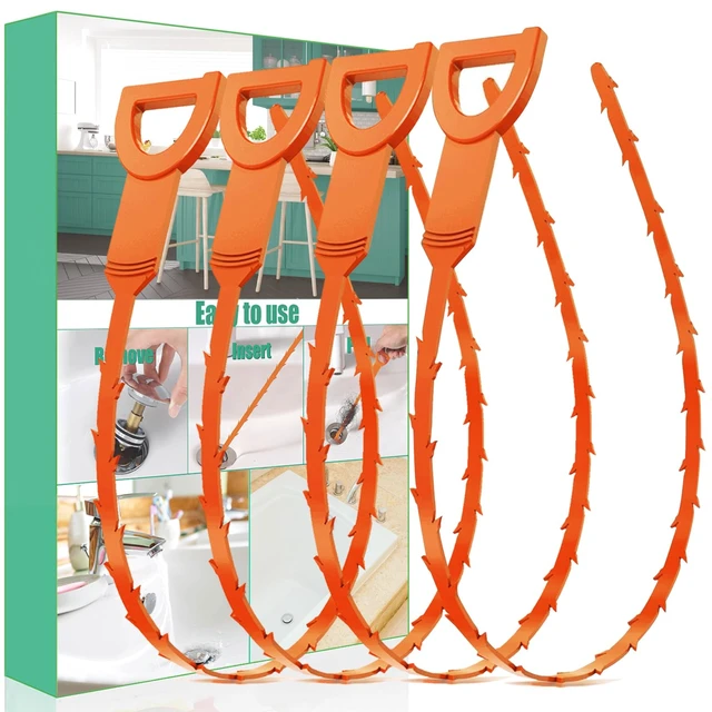 Main image of Drain Snake Hair Drain Clog Remover - 4 Pack Shower Sink Unclogger Tool