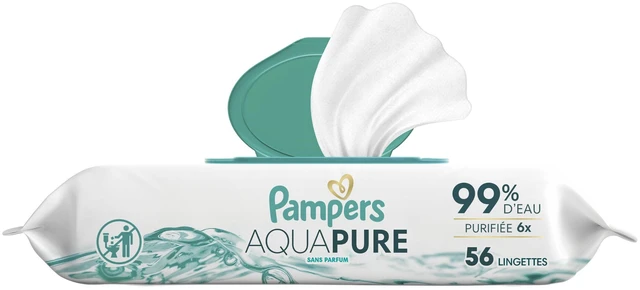 Main image of pampers aqua pure baby wipes 56 ct OLD