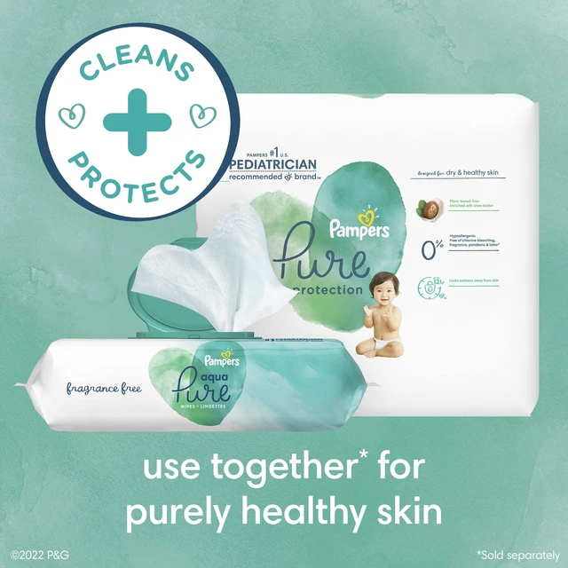 Alt view image 5 of 7 - pampers aqua pure baby wipes 56 ct OLD