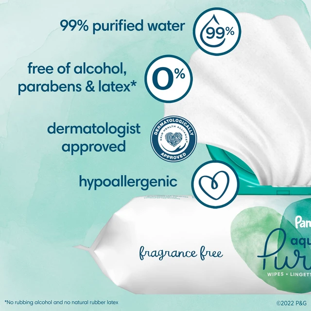 Alt view image 2 of 7 - pampers aqua pure baby wipes 56 ct OLD