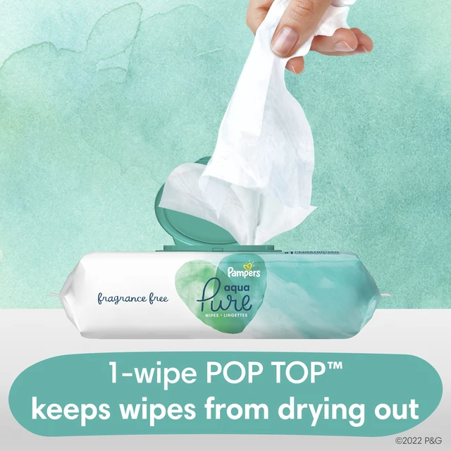 Alt view image 6 of 7 - pampers aqua pure baby wipes 56 ct OLD